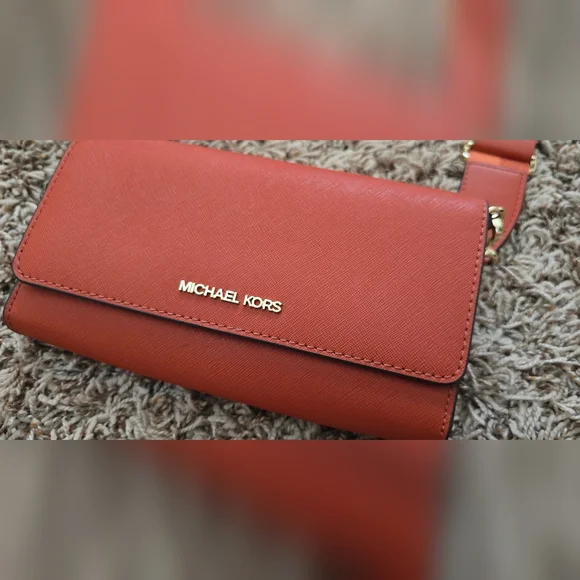 Michael Kors Jet Set Deep Orange Crossbody/Clutch/Waist Bag, Leather - Picture 3 of 6